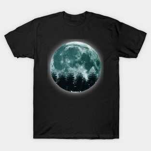 Bright Moon in Dark forrest T-Shirt